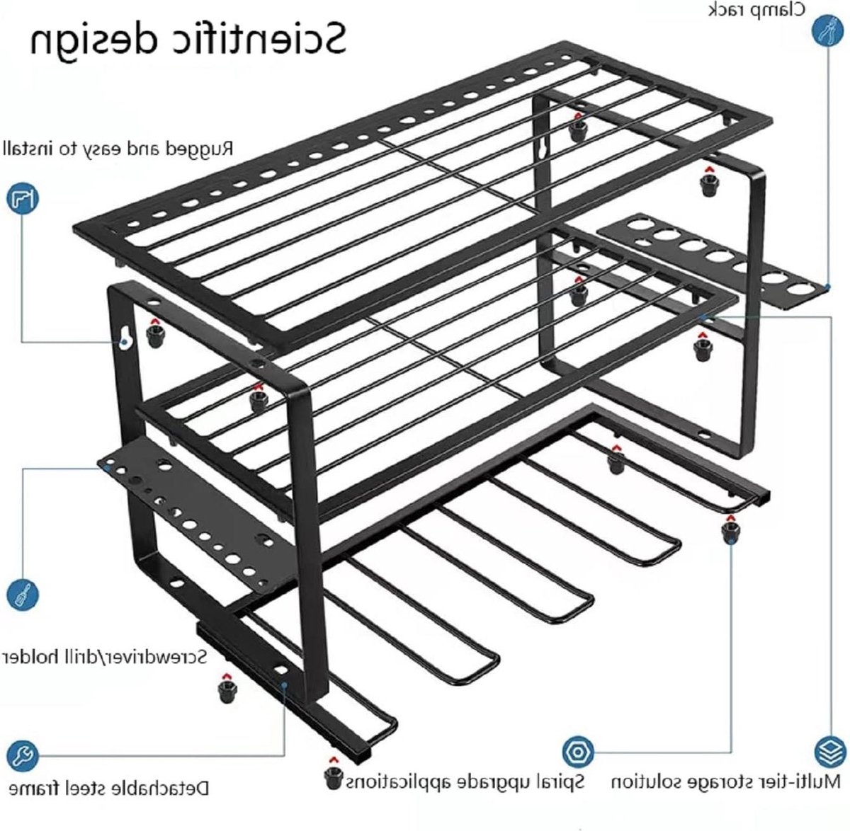Hangende wandgemonteerde garage-organizer voor elektrisch gereedschap gereedschapshouder voor elektrische boor
