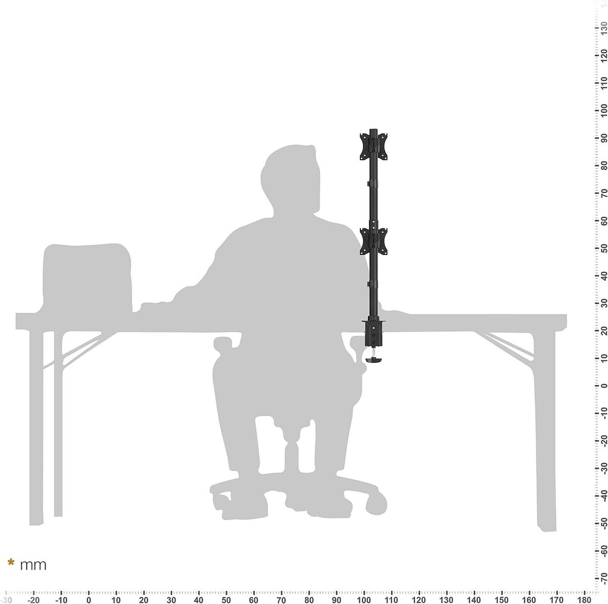Monitorhalterung übereinander 2 Monitore vertikal TS3511