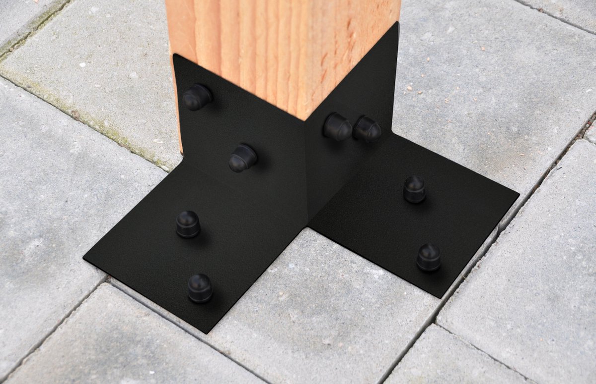 Wovar Pergola Vloerelement Zwart voor 15 x 15 cm palen | Per Stuk
