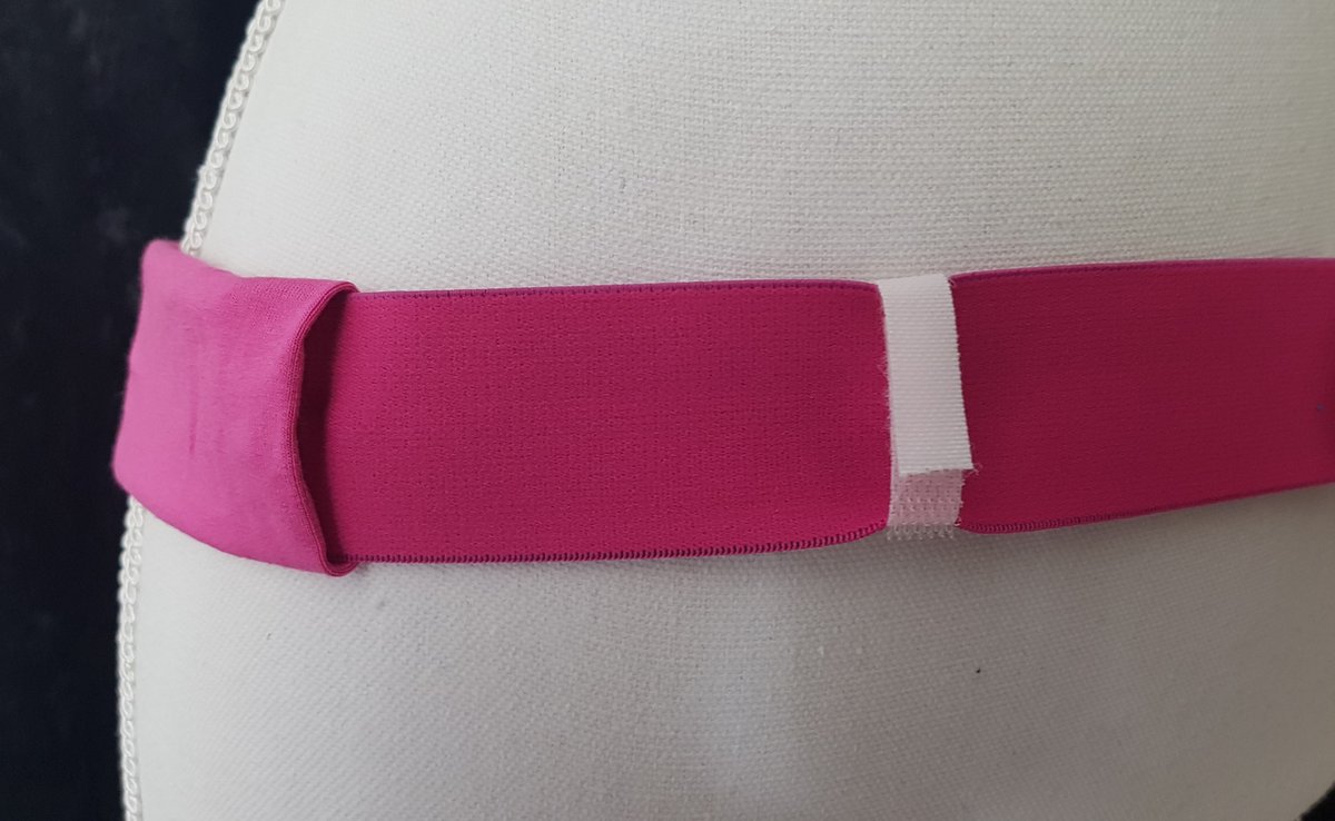 Goedkoopste PD-band voor peritoneale dialyse (nierdialyse), maat XXL, in roze huidvriendelijk (zacht) elastiek voor het opbergen van de katheter en het opbergen van het koppelstuk