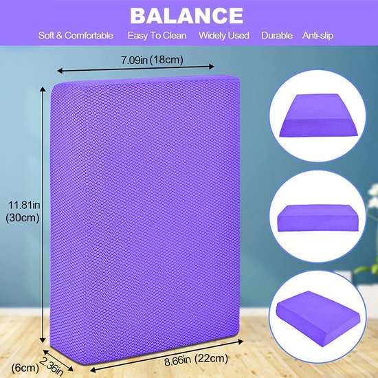 Coussin D'équilibre 6 Cm - TPE Antidérapant - Pour Yoga, Pilates, Rééducation