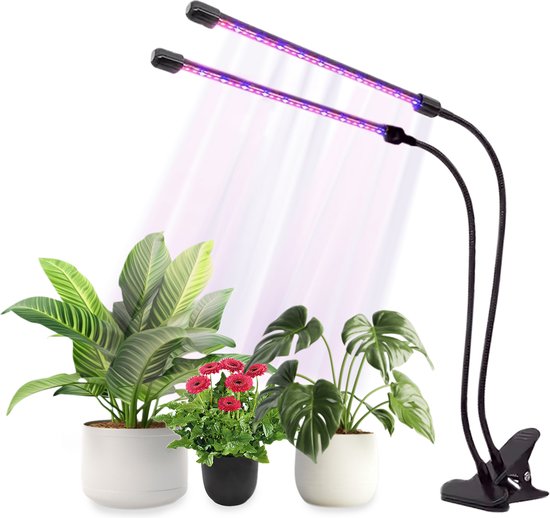 Foto: Yugn led groeilamp met 2 lichten 36 cm rode en blauwe kweeklampen kweeklamp groeilamp planten bloeilamp groei lamp voor alle planten grow light cadeautip