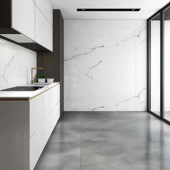 Papier peint autocollant Wallways - Décoration murale - Résistant à l'eau et à la chaleur - 60 cm x 10 m - Marbre Wit