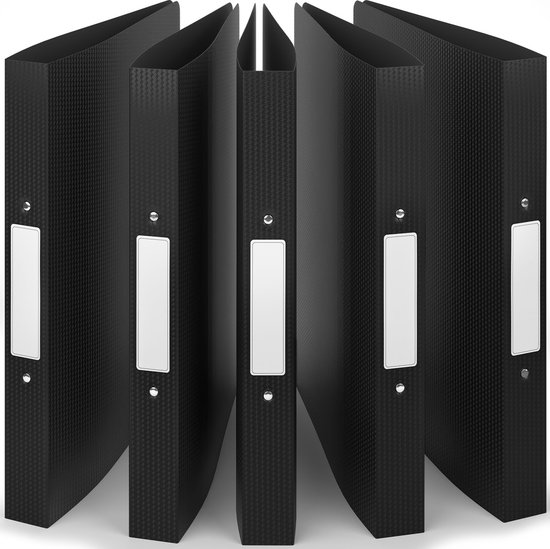 ACROPAQ - 5 x Classeur à anneaux A4 2 anneaux - Reliure à anneaux avec étiquettes au dos, Largeur dos 3,5 cm, Nuit, Collection Couleur 'Nature' - Reliure à anneaux A4, Classeurs 2 anneaux A4, Reliure à anneaux 2 anneaux