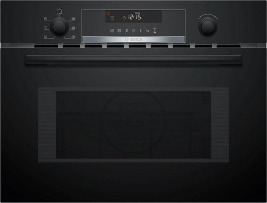 Bosch CMA585GB1 – Serie 6 – Inbouwmagnetron met heteluchtfunctie – 60×45 cm – 44 l – Zwart – Eenvoudig te reinigen met hydrolyse