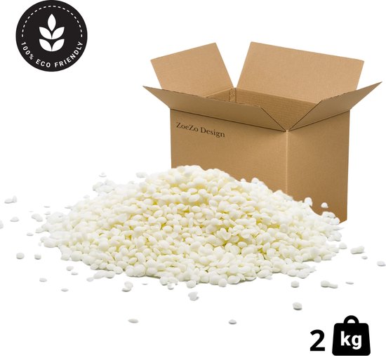 Foto: Zoezo design soja was voor vrijstaande kaarsen pillar wax 2 kg korrels kaarsen maken 100 ecologisch pellets soy wax kaarsenwas sojawas
