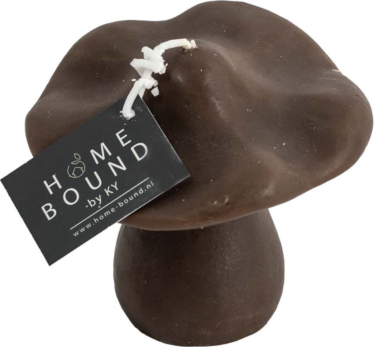 HomeBound by KY | Kaars paddestoel bruin | 9,9x10x10,8cm | figuurkaars paddestoel