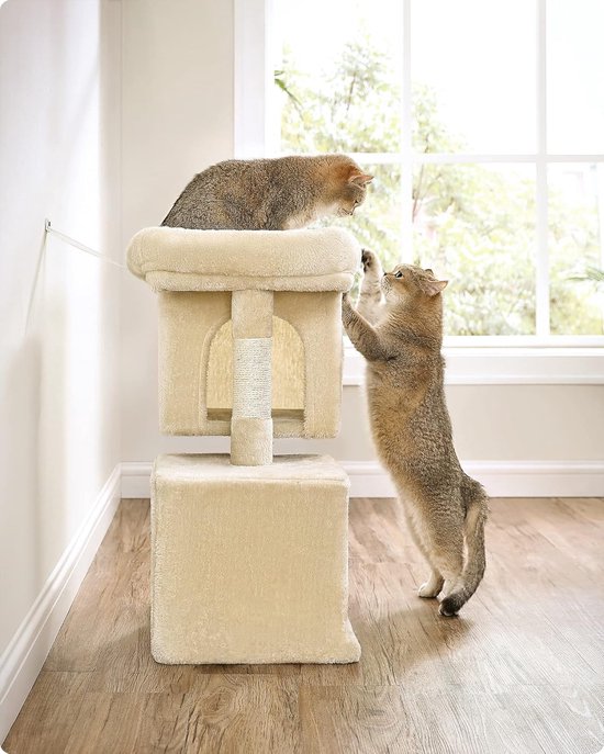 Feandrea krabpaal groot, krabpaal XXL, kattenkrabpaal met meerdere verdiepingen, 201 cm hoog