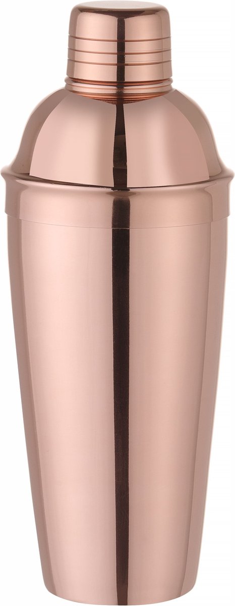 BarUp Koperkleurige cobbler shaker – 3-delig – ingebouwde zeef – 240 mm – roestvast staal