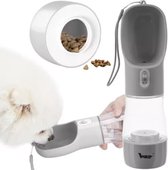 Bouteille d'eau 3 en 1 pour chien ou chat avec organisateur de collations et abreuvoir 200 ml d'eau/organisateur de collations 100 ml -