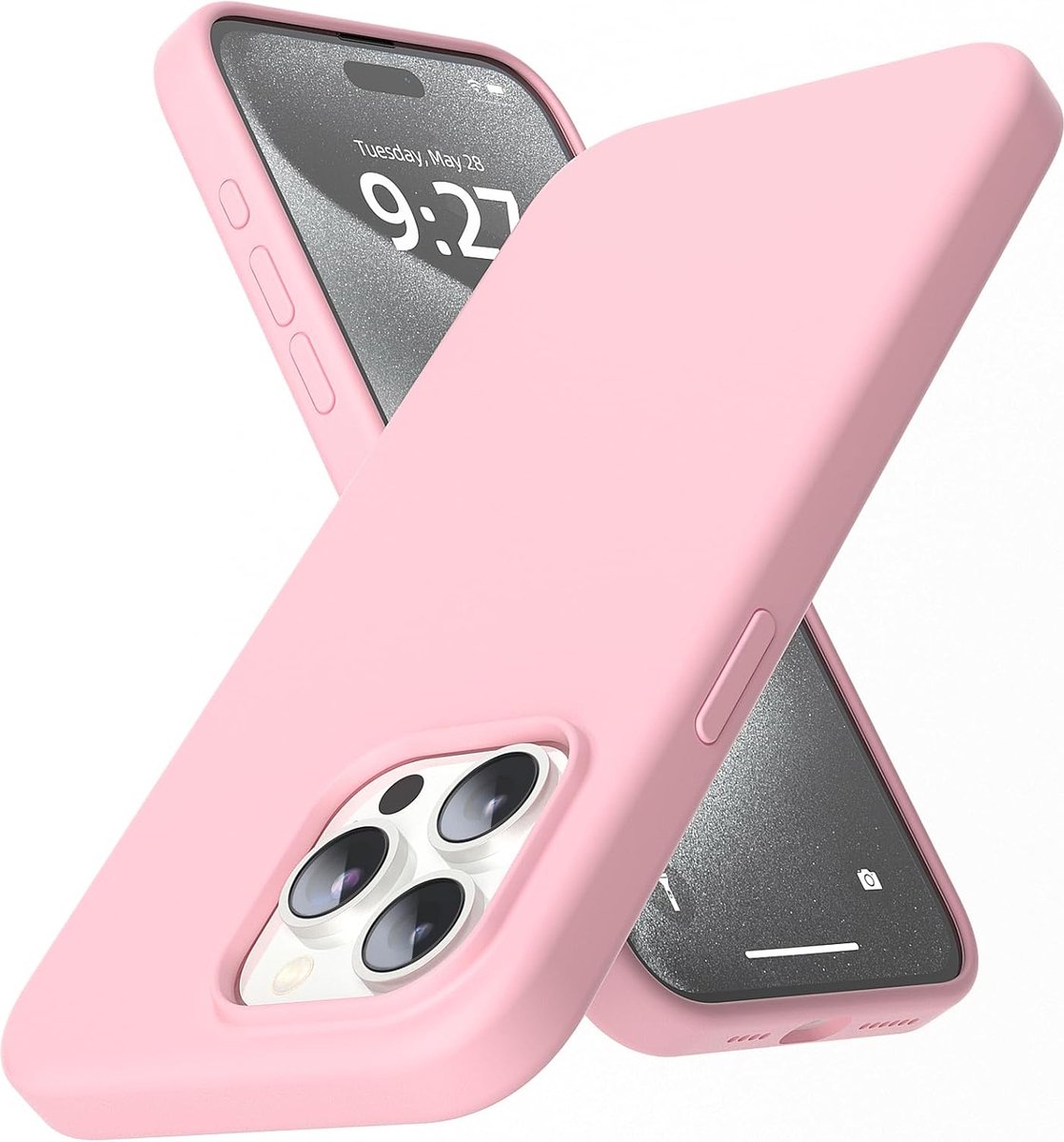 Arara Hoesje Geschikt voor iPhone 15 Pro Max Hoesje Siliconen - liquid Backcover - Roze