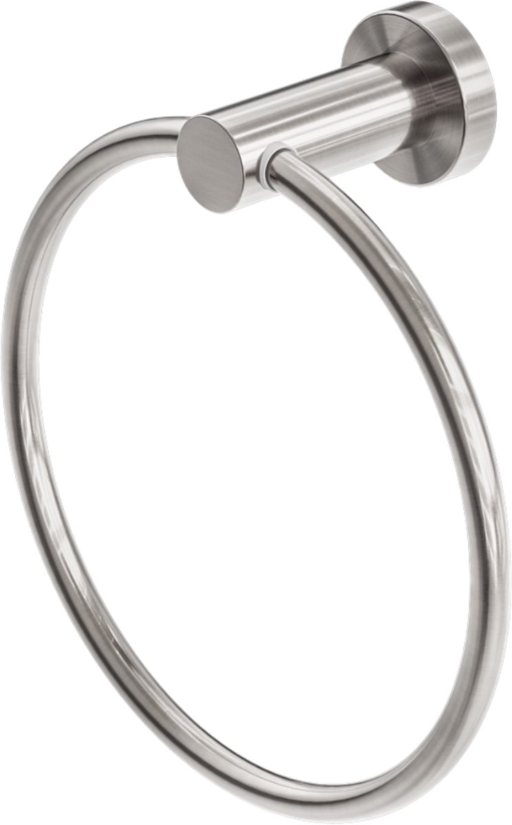 Owen & Finch Handdoekring Geborsteld Nikkel | Brushed Nickel – Luxe Messing – PVD – Badkamer Accessoire
