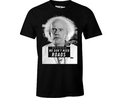 Back To The Future - Black Men's T-shirt "We Don't Need Roads" - S