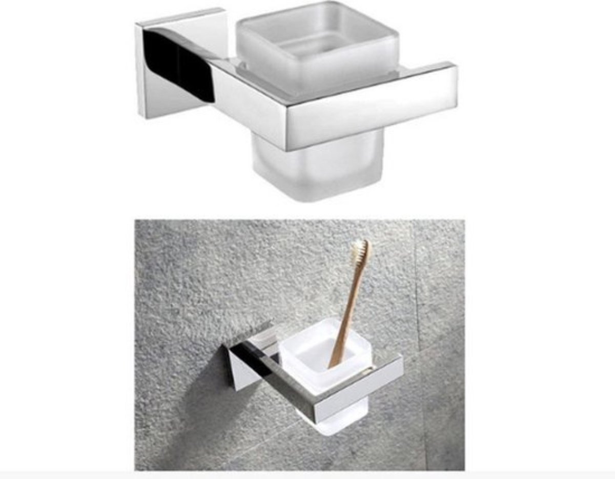 Badkamer Accessoires - Roestvrij Staal - Badkamer Artikel - Tandenborstelhouder - Zilver