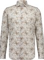 Blue Industry Overhemd Linnen Print Beige - Maat 39 - Heren - Overhemden Casual