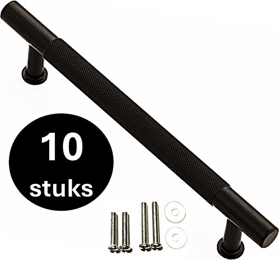 LUXE Handgreep zwart - Handgrepen zwart 128 mm - 10 stuks -Handgrepen