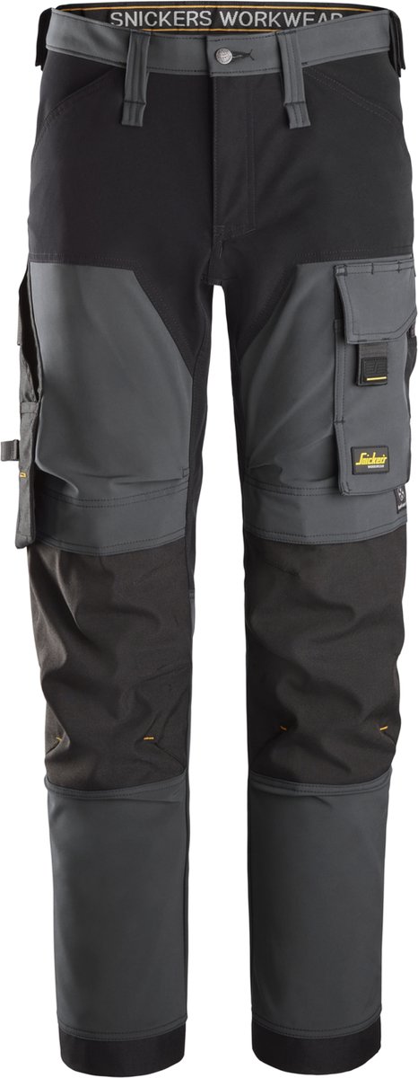 Snickers 6375 AllroundWork, 4-Weg Stretch Werkbroek - Staal Grijs/Zwart - 50