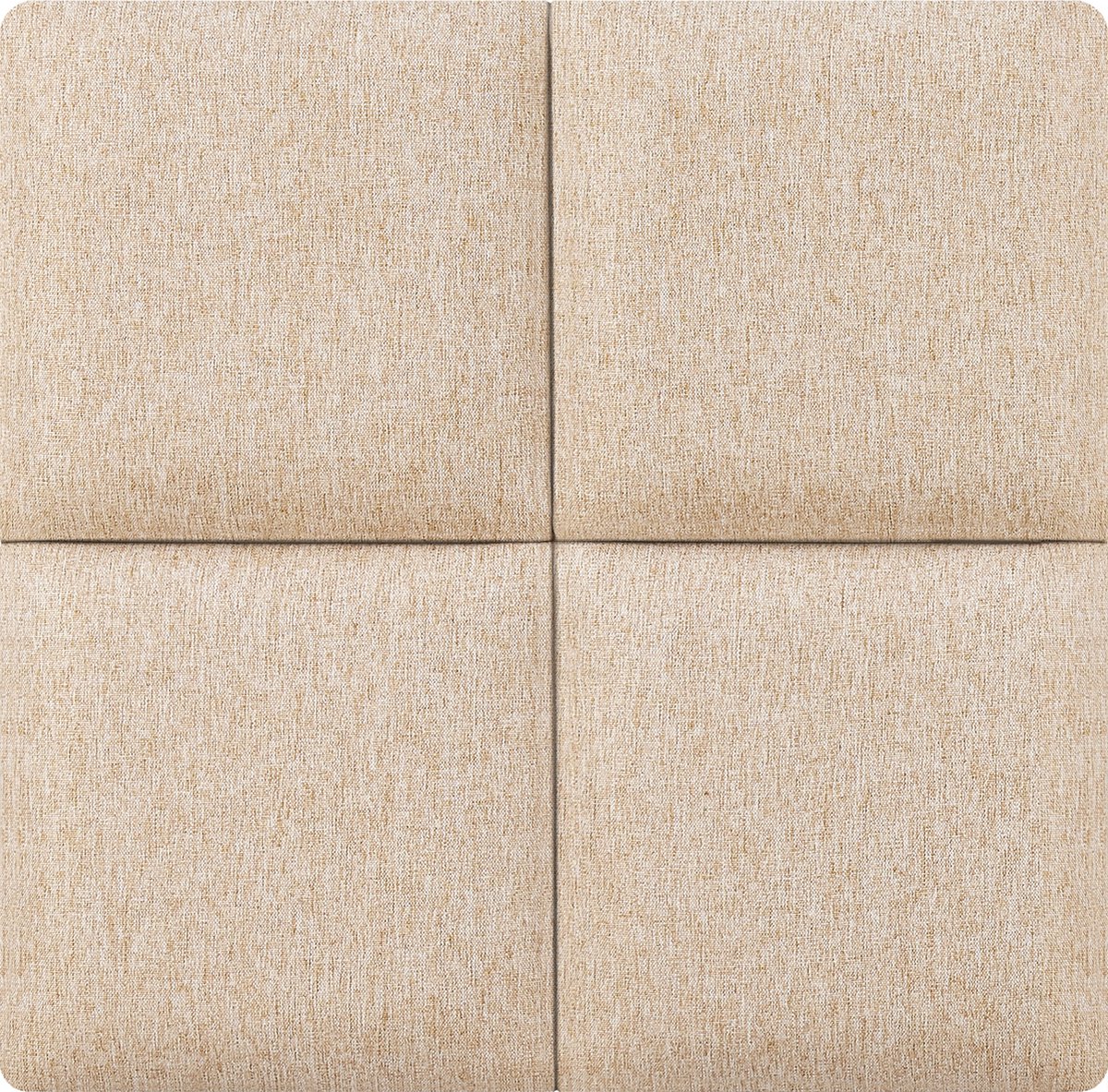 Gestoffeerde wandpanelen Carpino set van 4 stof 30x30 cm beige [neu.haus]