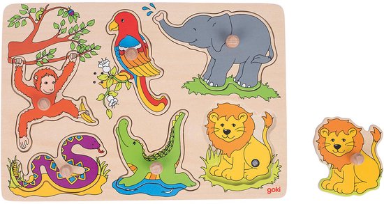 Achtergrond Noppenpuzzel Dierentuindieren van goki — afbeelding 2