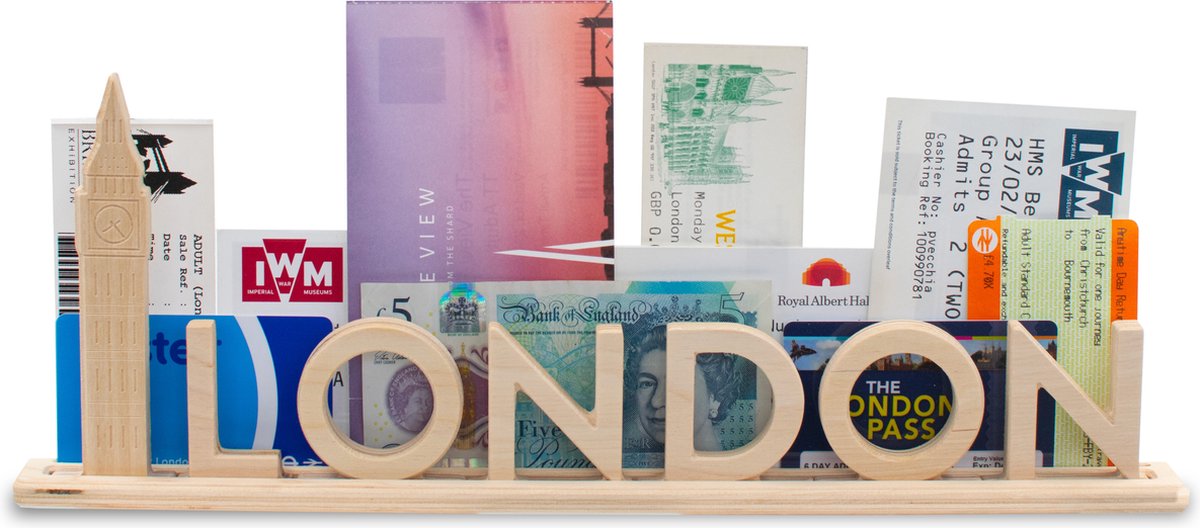 London, houten Letter standaard Souvenir met Big Ben: kan gepersonaliseerd worden met fotos en tickets