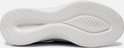 Grijze Skechers schoenzool met ribbelpatroon en 'Skechers' tekst.