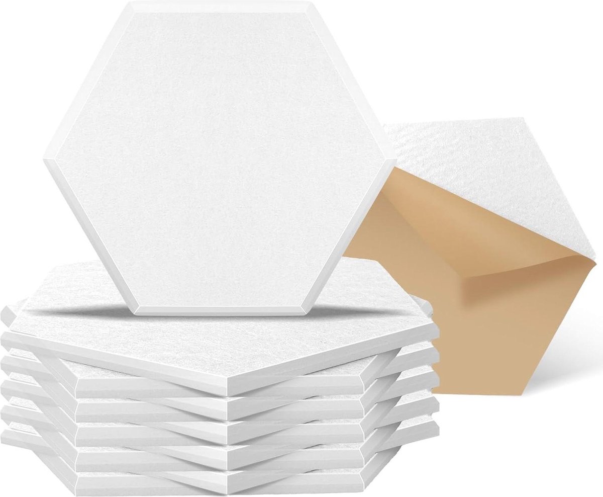 Home Geluiddichte Akoestische Panelen - Geluidsisolatie - Absorberende Vulling - Wandtegels - Geluidsblokkering - Zelfklevend - Polyester Dempend Schuimpaneel met Hoge Dichtheid - 12''X10''X0.4'' acoustic panels