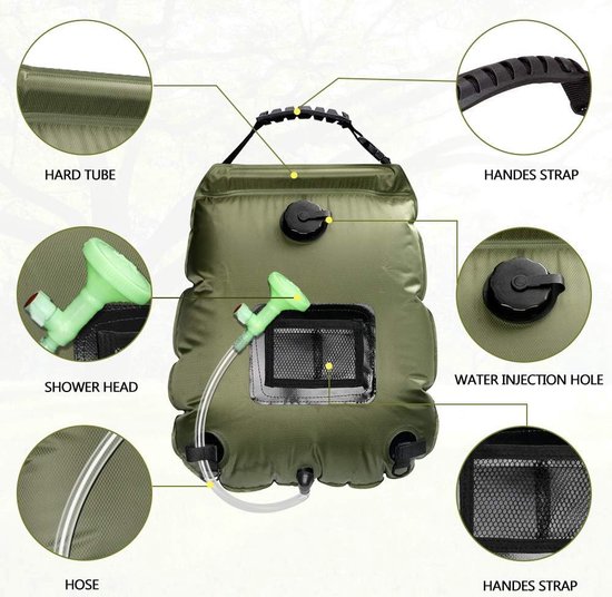 HSYFUNA Campingdouche outdoor, 20 liter, campingdouchetas, grote