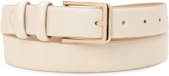 Damesriem van volnerf rundleer met gouden gesp 3 cm | Leren riem voor dames 30mm | Chino riem | Zwart 80cm