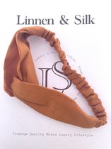 Lin et Silk 100 % lin végétalien de haute qualité « Chérissez vos cheveux » Bande de cheveux style chaste Citrouille épicée – Oranje