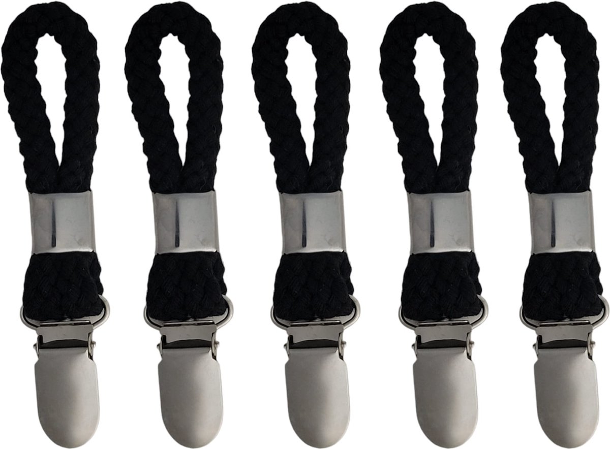 DOPENSPI 8 stuks zwarte tentclips, lichthaken, wasknijpers met haken
