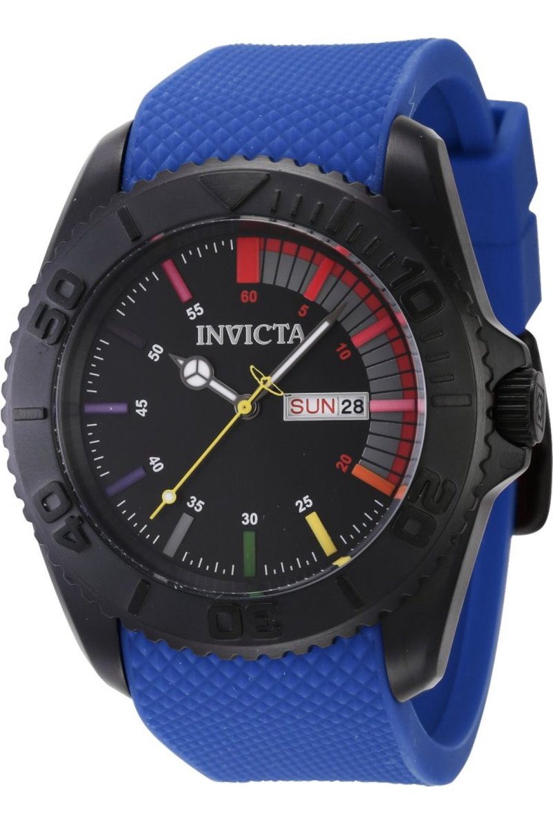 Invicta Pro Diver 44735 Heren Horloge - Waterdicht - Analoog - Quartz Uurwerk - Roestvrij Staal met zwarte Wijzerplaat -44mm