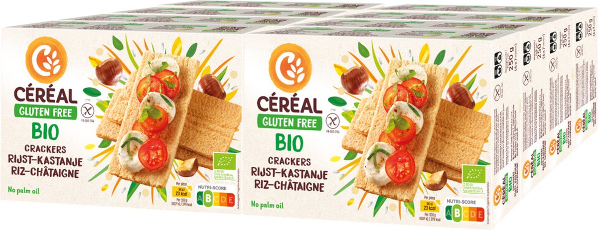Céréal Crackers Rijst & Kastanje - 8 x 250 gr - Voordeelverpakking