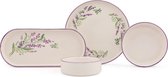 Bol.com Asir - Ontbijtset (14-delig) - Wit en paars - 25 x 11 x 35 aanbieding