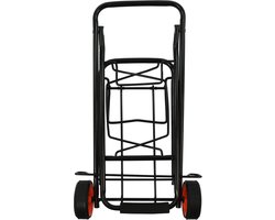 ProPlus Transport Trolley - Uitgeklapt 36 x 37.5 x 87 cm - met Elastisch Koord - Trolley op Wieltjes - Boodschappentrolley - Inklapbaar - Maximaal 30 kilo - Zwart
