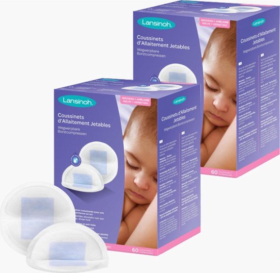 Lansinoh Borstcompressen - Wegwerp - 2 x 60 stuks