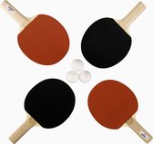 Angel Sports - Tafeltennisset 4x bat 1 ster met 3 ballen