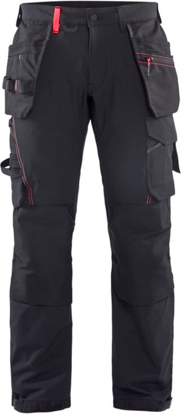 Blaklader Werkbroek met 4-weg stretch 1522-1645 - Zwart/Rood - D88