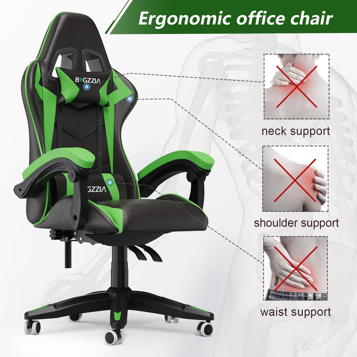 Gamerstoel - Ergonomische gamestoel - afbeelding 2