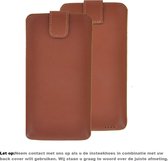 Hoesje iPhone 11 - Echt Leer - insteek hoesje cover Cognac Bruin