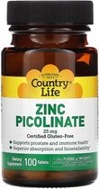 Country Life, Zinc Picolinate, Zinkpicolinat, 25 mg, 100 Tabletten