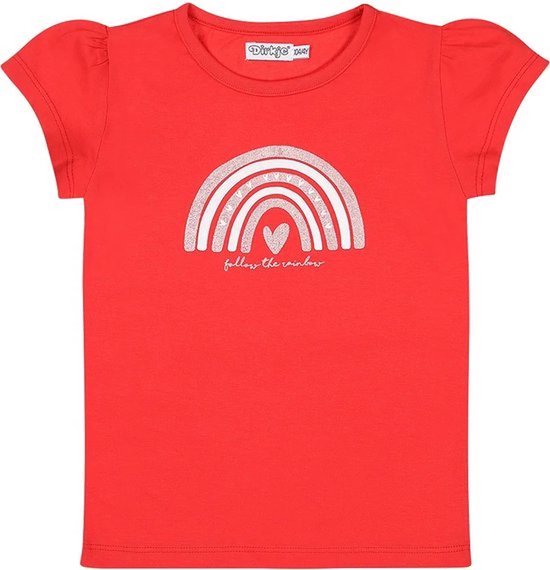 Dirkje Limited Edition T-shirt Bright red - Maat 122