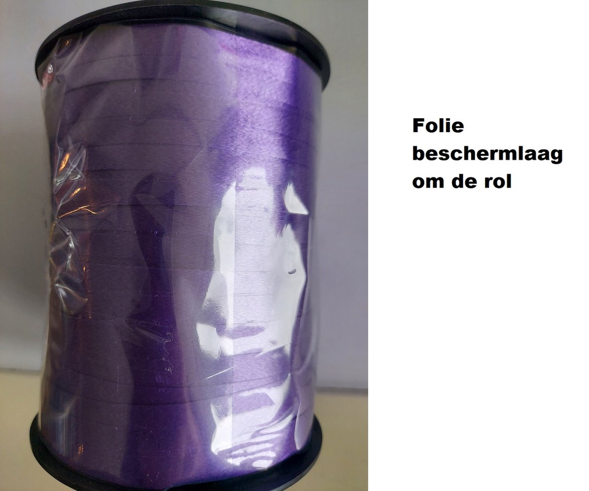 4x Krullint paars 10mmx250meter|Vernieuwd, nu met folie beschermlaag om de verpakking |krullint | decoratie| thema feest| versiering