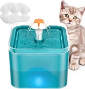 Ultralichte drinkfontein voor huisdieren met LED-licht en filtersysteem, geschikt voor kleine en middelgrote katten - Drie waterstroommodi