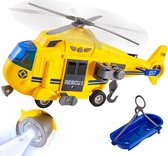 Speelgoedhelikopter - Helikopter speelgoed - Geel - Rescue Helikopter Speelgoed met Licht en Geluid Push and Go Cars - Educatief Speelgoed Geschenken voor Kids Jongens Meisjes 3 - 6 Jaar Oud