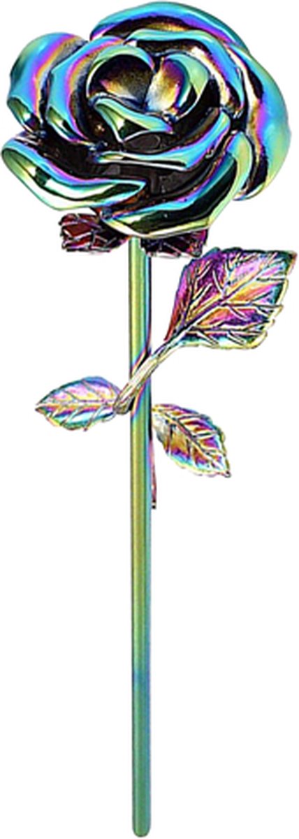 Luxe Crematie Roos - Tin - Crematie Urn - Uniek - Voor Huisdieren of Menselijk As - Crematie As - Mini Urn - Decoratie Urn - Rainbow