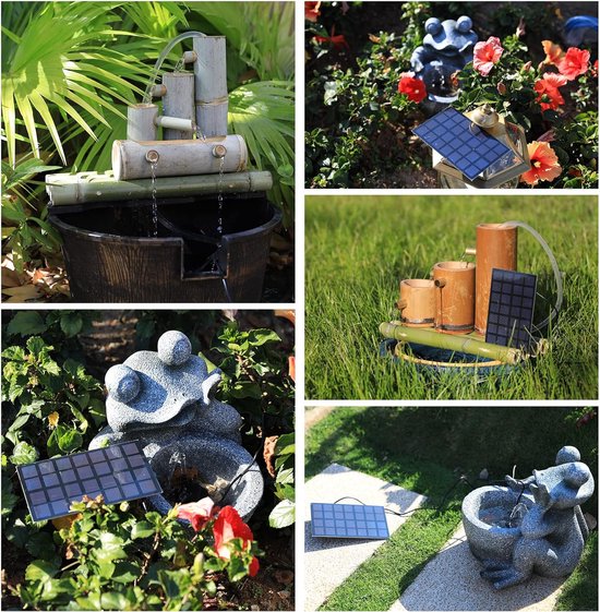 Doe-het-zelf Fontein op zonne-energie 35 W Upgrade Vijverpomp - 15 m Waterleiding -... | bol