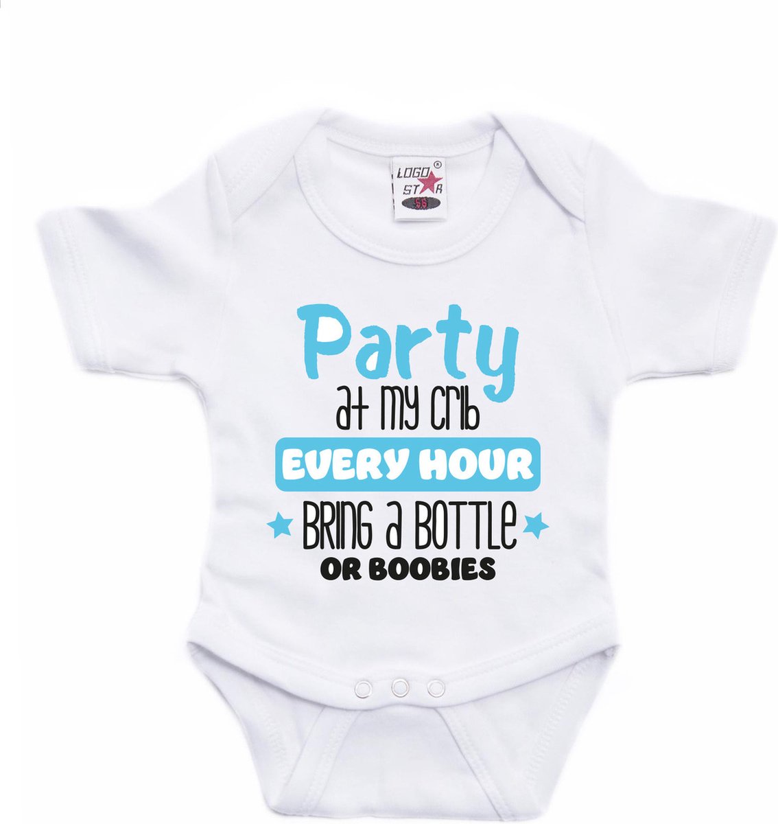 Bellatio Decorations Baby rompertje - party - blauw - kraam cadeau - babyshower - cadeau romper 92