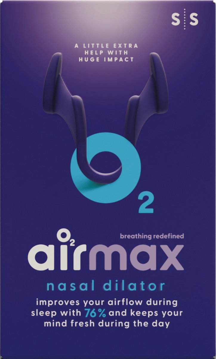 Airmax Neusspreider maat S x 2st. Vermindert snurken en ter verbetering van de neusademhaling.