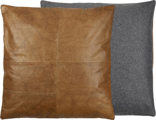 Södahl Lodge leather Cushion 60 x 60 cm Black/tobacco