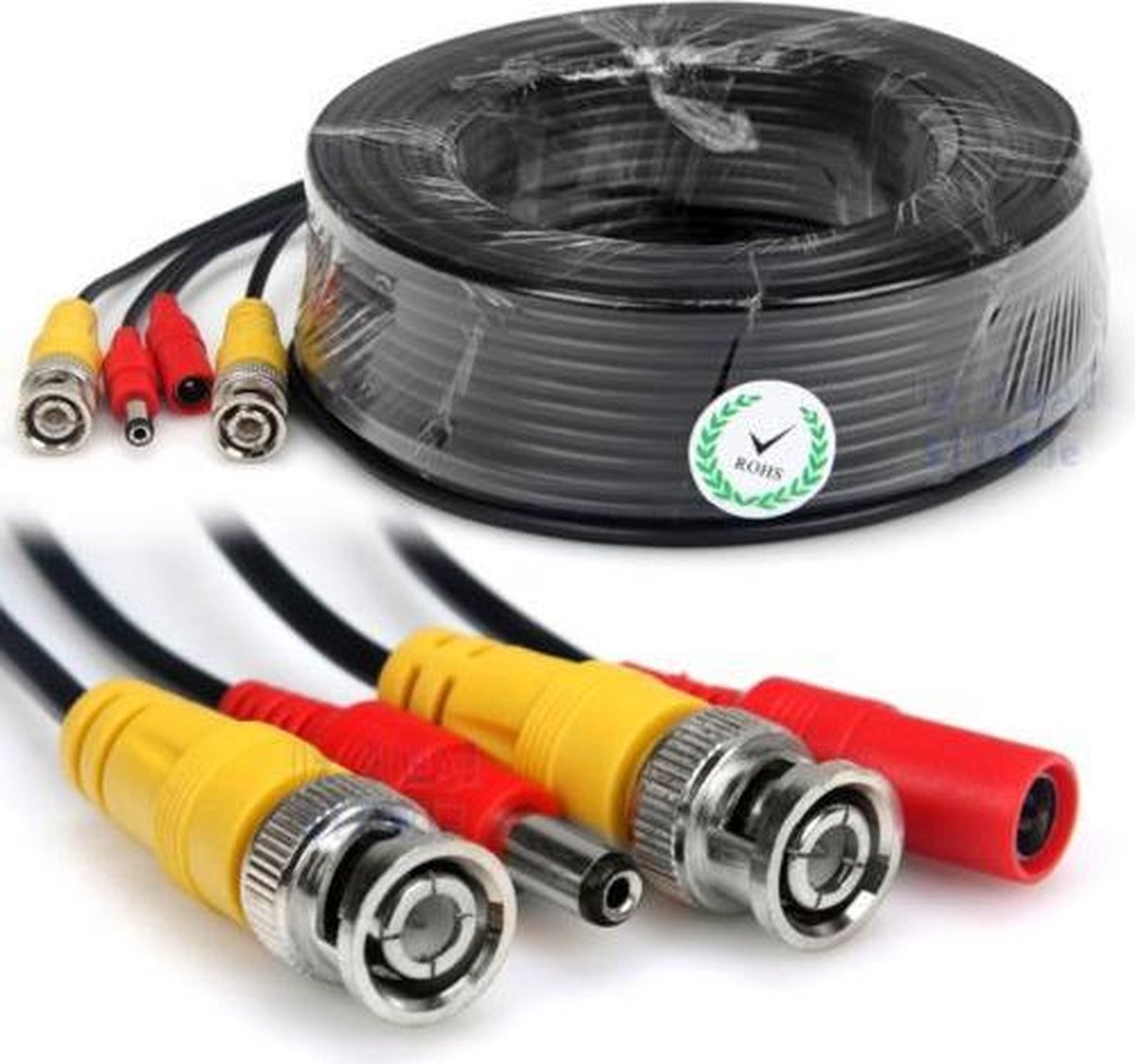 Teceye - CCTV Kabel- Coax Kabel - BNC Kabel - 50 Meter - Met voeding - BNC RG59 - beveiligingscamera kabel